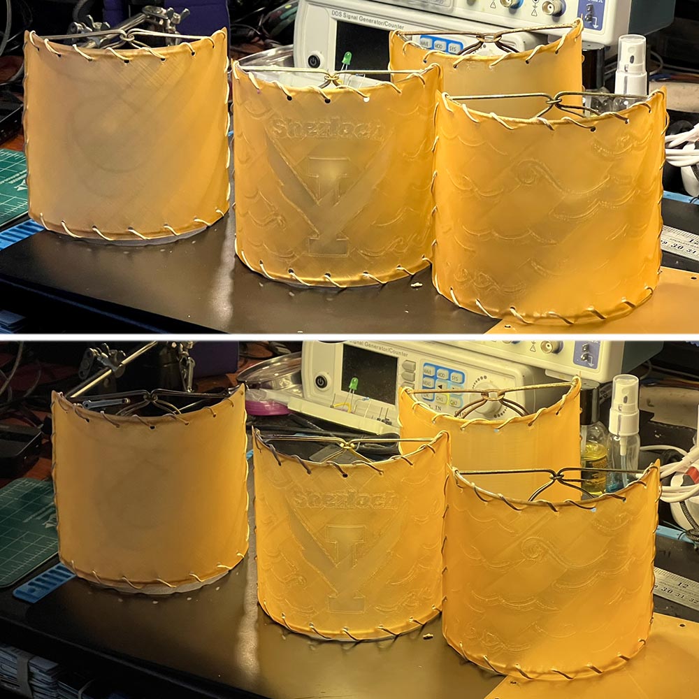 3d prints of translucent light shades to replace old cracked ones.